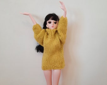 Pull en mohair tricoté pour poupée BJD, accessoires Littlefee, Minifee clothtes, Slim msd, BJD Vêtements pour poupée, MSD,