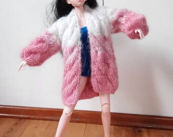 Cardigan tricoté pour poupées BJD 1/3, minifee, vêtements d’extérieur pour poupées. Vêtements de poupée. Pull pour poupée BJD, accessoires Littlefee, vêtements minifee