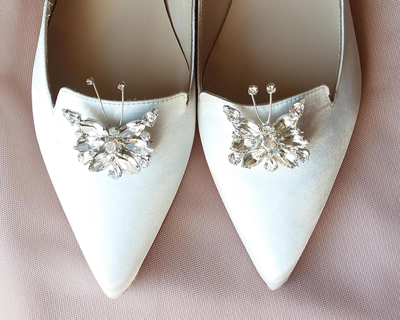 white satin flat shoes