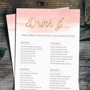 Bachelorette Party Games, Drink If Game, Printable Bachelorette Games, Hen&#39;s Night, Hen Party, Drinking, Instant Download BG