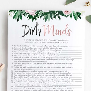 Dirty Minds Game Bachelorette Games, Bachelorette Party, Hen Party Games, Dirty Bachelorette, Floral