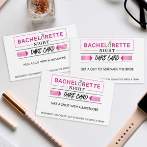 Bachelorette Dare Cards, bewerkbare Bachelorette Games, Bachelorette Party, Drink or Dare Game, Digitale Download, Vrijgezellenfeestspellen