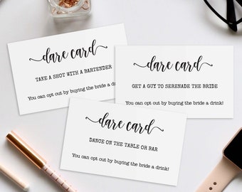 Bachelorette Dare Cards, Editable Bachelorette Games, Bachelorette Party, Drink or Dare Game, Digital Download, Hen Party Games RS