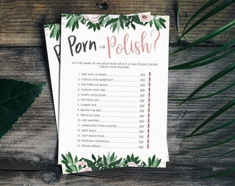 Porn or Polish Game, Bachelorette Games Printable, Bachelorette Party Game Ideas, Bridal Shower, Hen Party, Hen's Night, Instant Download