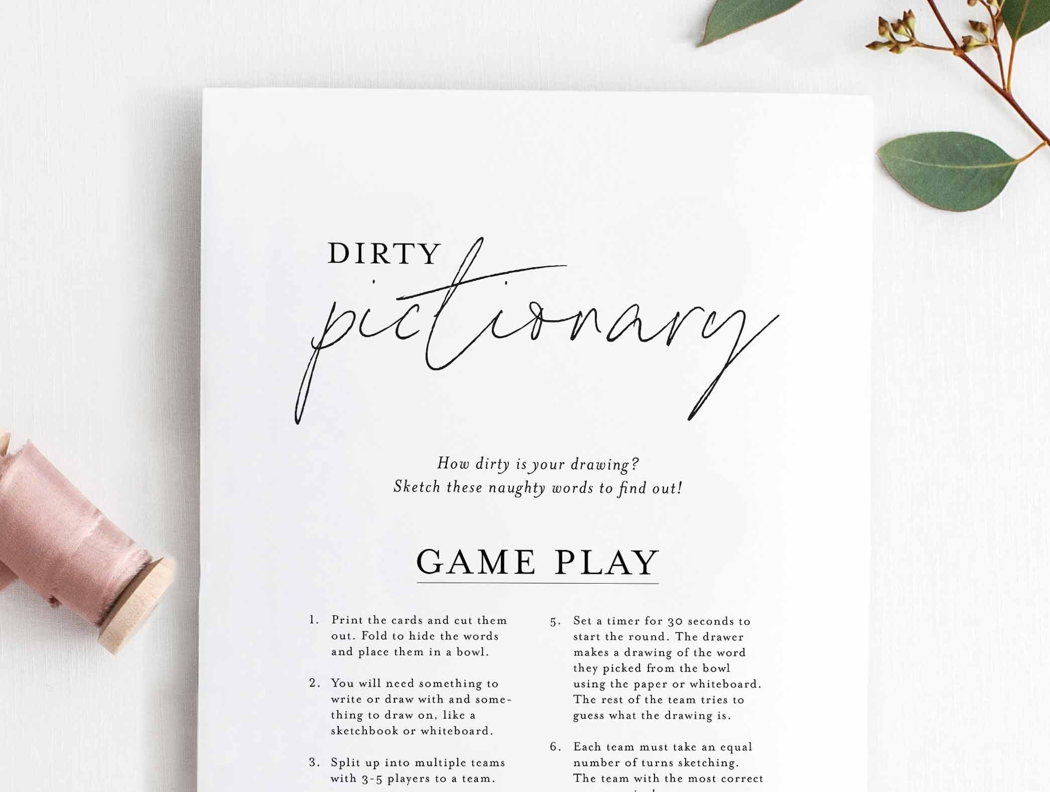 Dirty Pictionary Bachelorette Games Bachelorette Party - Etsy