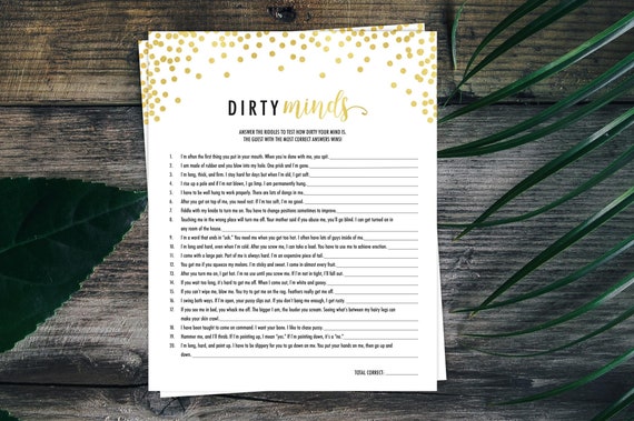 Dirty Minds Game Bachelorette Games, Bachelorette Party, Hen Party Games, Dirty Bachelorette, Minimalist