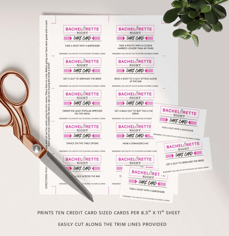 Bachelorette Dare Cards Editable Bachelorette Games - Etsy