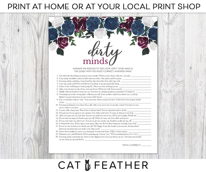 Naughty Bachelorette Game Bridal Shower Games Hens Party Etsy