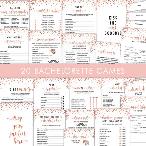 Bachelorette Party Game Dare Card Game Printable | Etsy