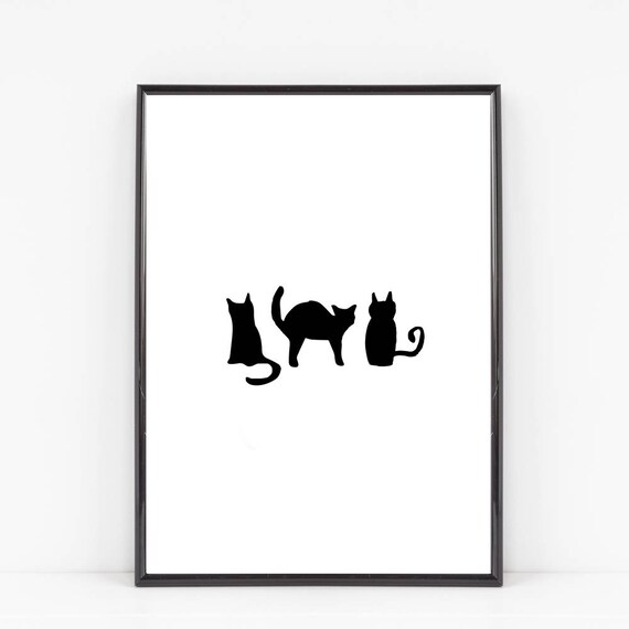 Cat Print Cat Poster Valentines Day Print Cat Printable Etsy