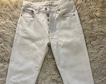 White Denim Vintage Levi Jeans 501