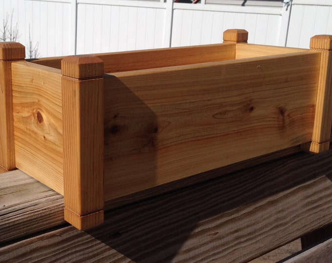 18 Cedar Deck Rail Planter Garden Box Herb Planter Etsy