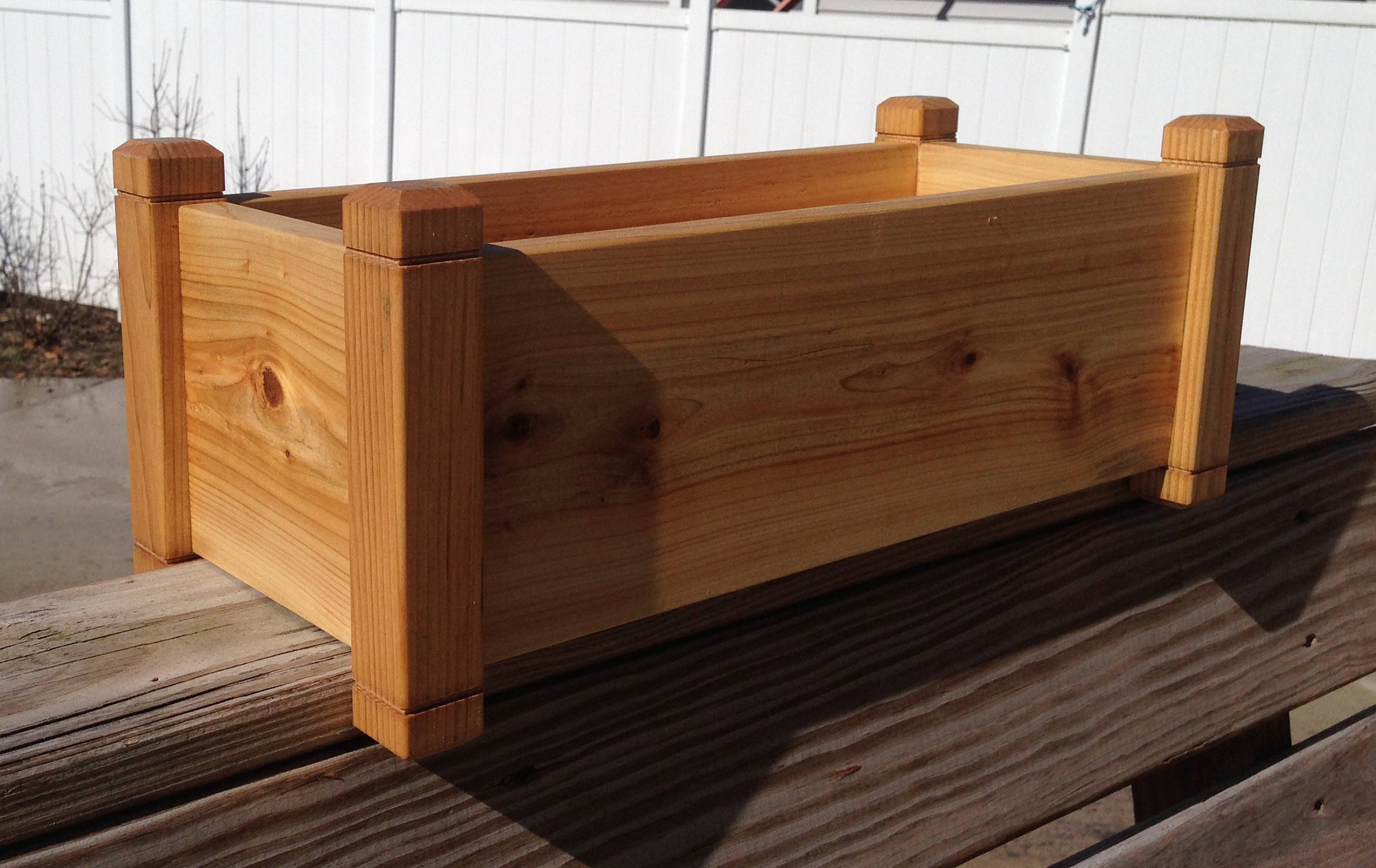 18 Cedar Deck Rail Planter Garden Box Herb Planter Etsy