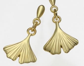 Springlight – Orecchini Donna In Argento 925 A Forma Di Foglia Di Ginkgo, Fatti A Mano, Eleganti E Unici, Con Confezione Regalo (oro, Argento)