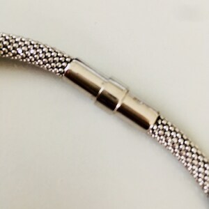 Beautiful sterling silver necklace with diamond effect and an easy to handle magnetic clasp image 6