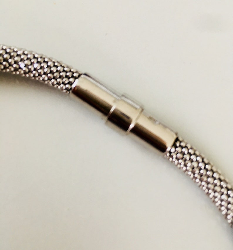 Beautiful sterling silver necklace with diamond effect and an easy to handle magnetic clasp image 6