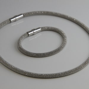 Beautiful sterling silver necklace with diamond effect and an easy to handle magnetic clasp image 5