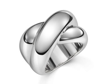 Handgemachter Silberring "Kleiner Kuss" hochwertig aus 925 Silber, machbar in ALLEN Größen, perfekt für SIE