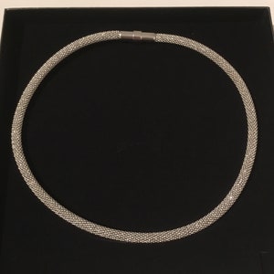 Beautiful sterling silver necklace with diamond effect and an easy to handle magnetic clasp image 3