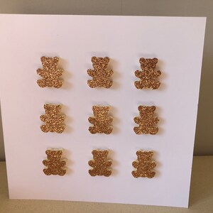 Nowe karty Baby 3D Glitter Teddy Bear. Różowe złoto, różowy, fioletowy lub zielony, ale można zamówić inne kolory