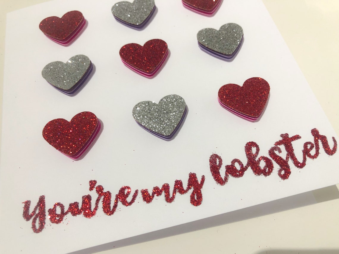 Youre My Lobster Valentines Day Card With Red & Silver Etsy