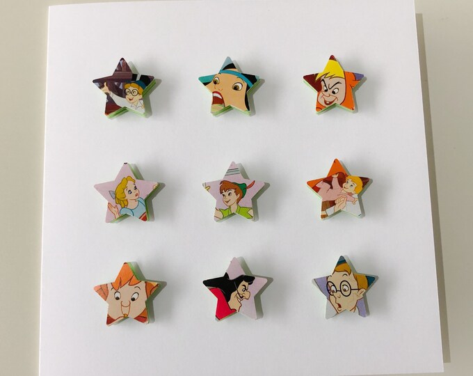 Disney's Peter Pan Stars Handmade Card. With Peter Pan, Tinker Bell