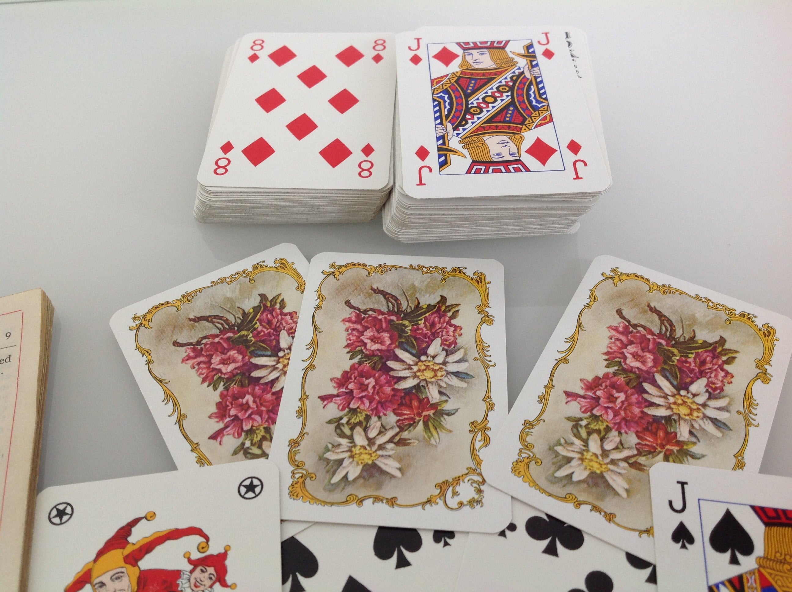 Vintage Floral Patience card game Patience with games book Etsy