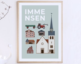 IMMENSEN |  Print Poster DIN A2, Wall Decor, Illustration, PosterLand, Immense, Beautiful Poster, City Poster