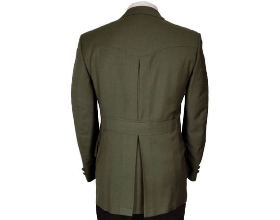 Vintage 70s Mens Mod Blazer Jacket - Olive Green … - image 2