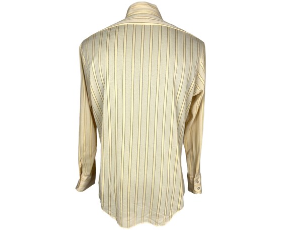 Vintage 1970s Yellow Shirt Sheer Polyester Nylon … - image 4