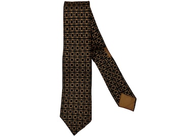 Vintage 1960s Hermes Tie 84 HA Silk Necktie Made in France Rare