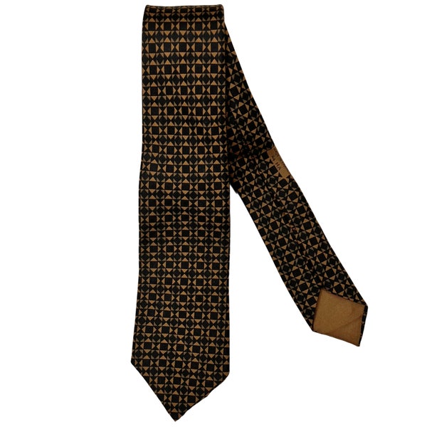 Vintage 1960s Hermes Tie 84 HA Silk Necktie Made in France Rare