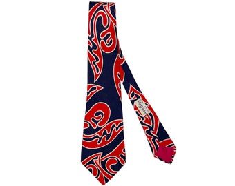 Vintage 1970s Psych Tie Silk Necktie Jacques Charpy France