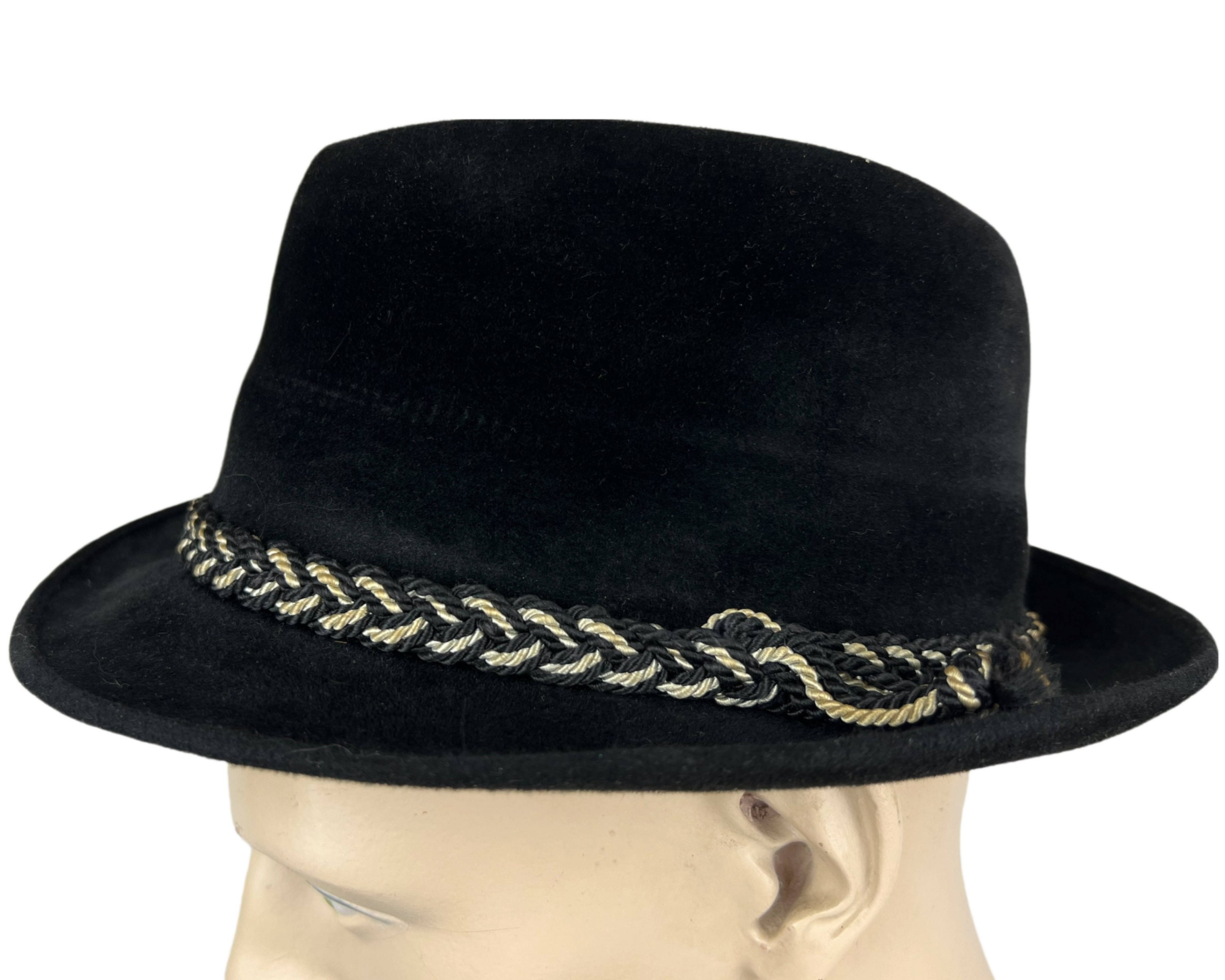 Vintage Fedora Hat Biltmore Black Velour Deluxe Stetson Size 7 1/8