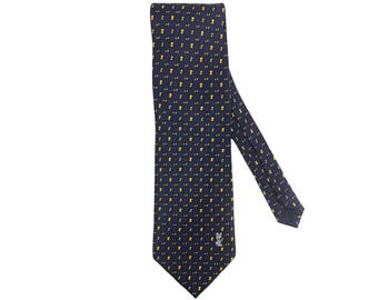 Vintage Yves Saint Laurent Tie Hourglass Pattern Silk Necktie YSL Paris Made in Italy