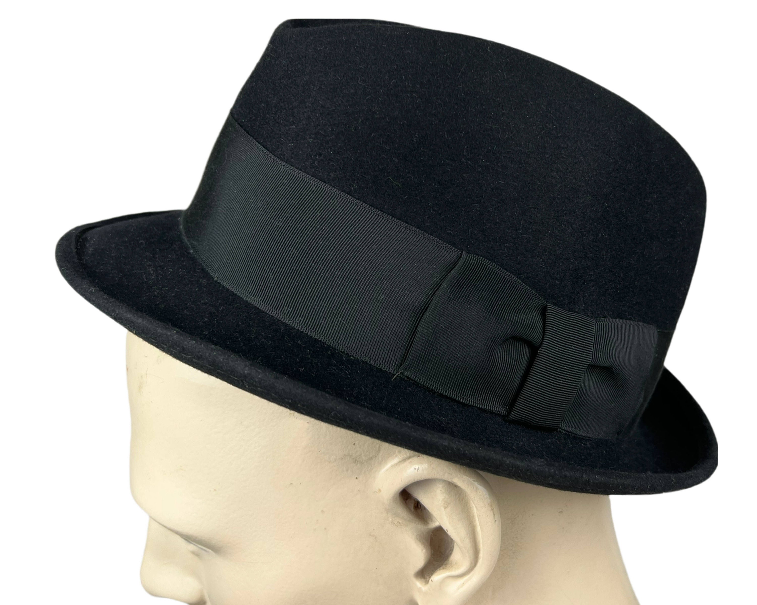 Vintage 1960s Ska Mens Trilby Hat Narrow Brim Fedora Eatons