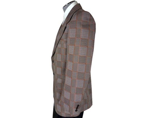 Vintage 1970s Plaid Jacket Checked Blazer Sport C… - image 3