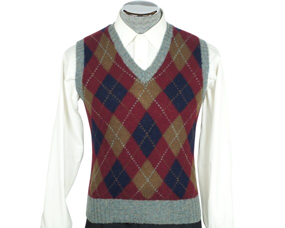 Vintage 80s Polo Ralph Lauren Argyle Intarsia Swea