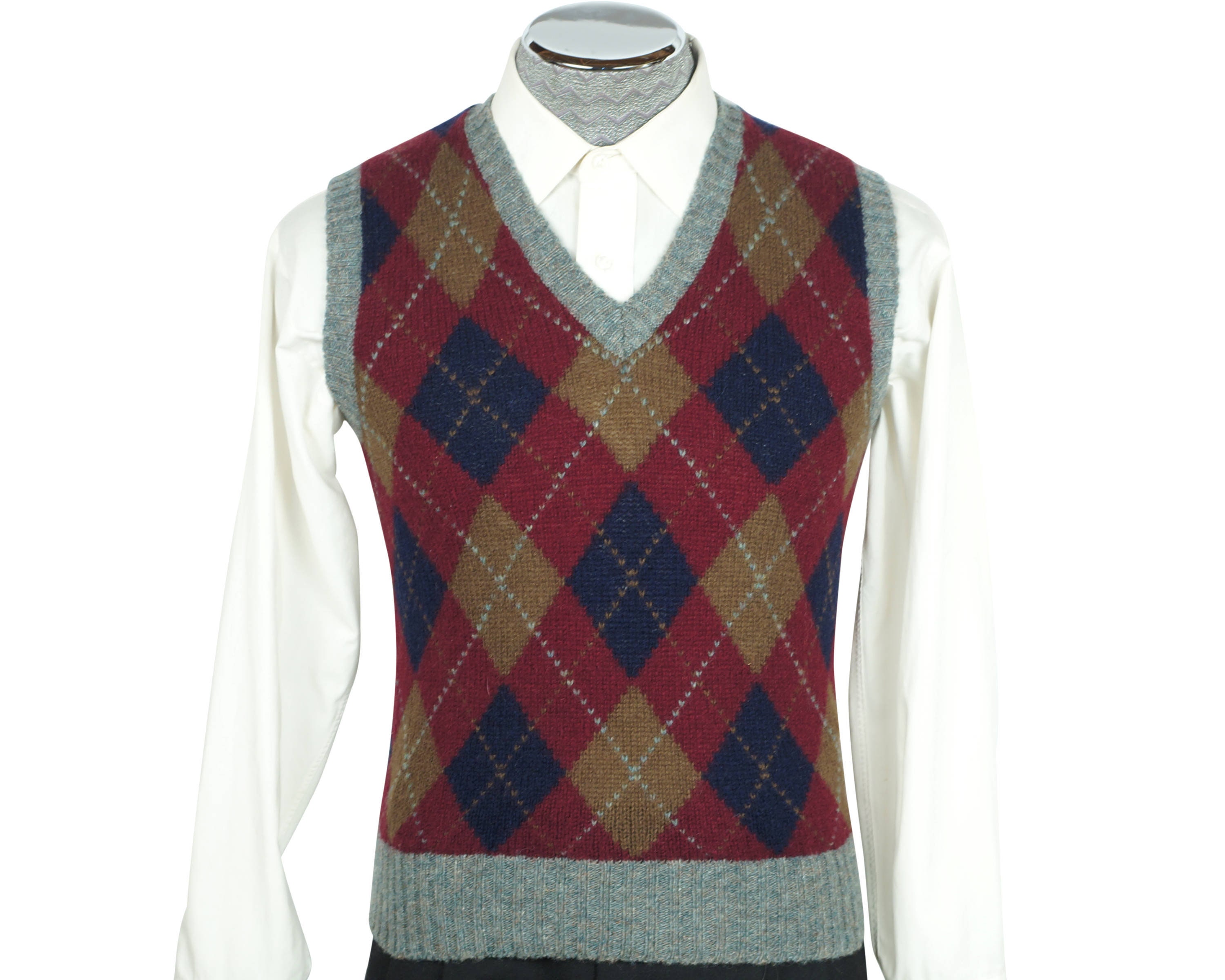 Vintage 80s Polo Ralph Lauren Argyle Intarsia Sweater Vest | Etsy