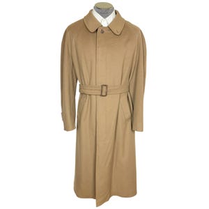 Vintage Aquascutum of London-overjas jaren 80, pure lamswollen jas met riem, Engeland, maat 40R afbeelding 1