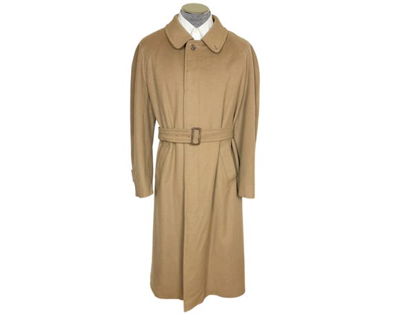 Vintage 1980s Aquascutum of London Overcoat Pure Lambswool Belted Coat England, Size 40R