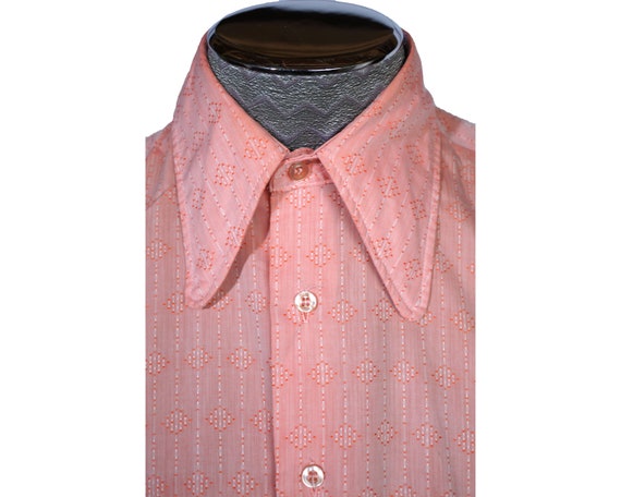 Vintage 70s Button up Shirt Pink Short 