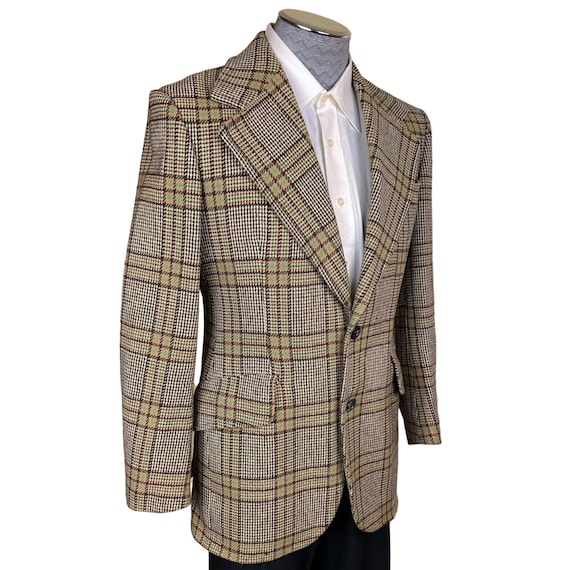 Vintage 1970s Jacket Plaid Tweed Blazer Sport Coa… - image 2