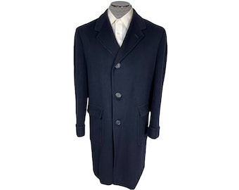 Vintage jaren 1950 overjas herenjas superfijne lamswol, maat L