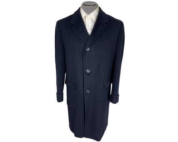 Vintage 1950s Overcoat Mens Coat Superfine Lambsw… - image 1