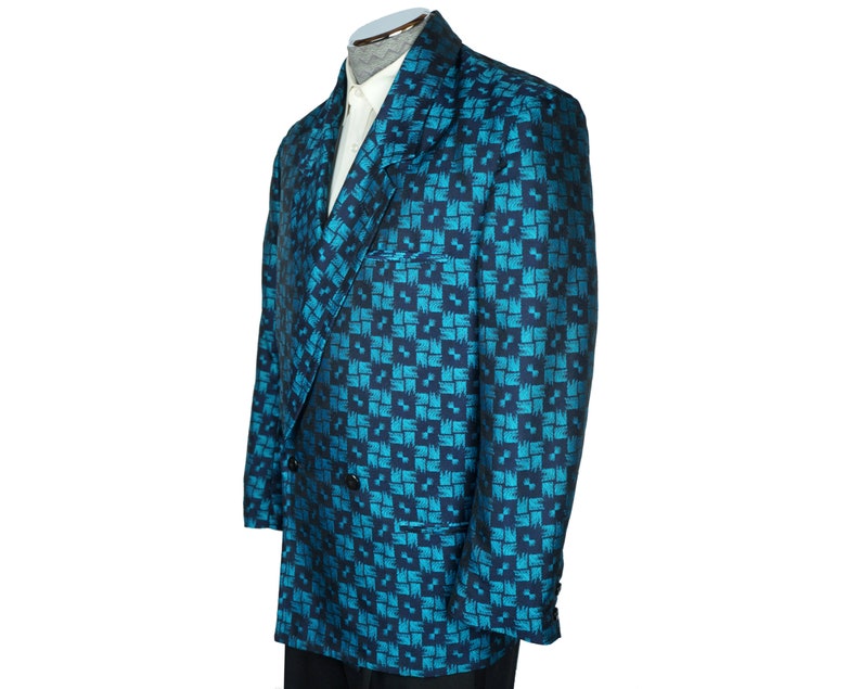 Vintage Manuel Ritz Pipo Jacket Shiny Blue Black Check Sport - Etsy