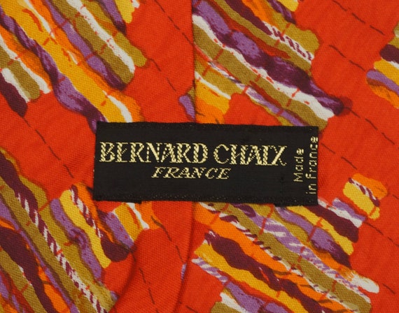 Cravate Large En Soie Marron Bernard Chaix - Style Vintage - Neuf Sans étiquette