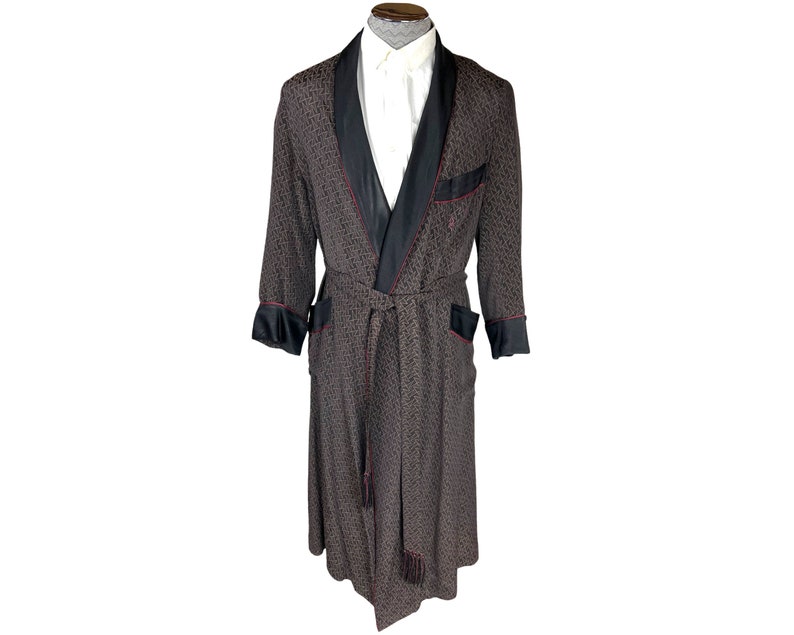 Art Deco 1930s Dressing Gown Mens Lounging Robe Monogrammed Etsy