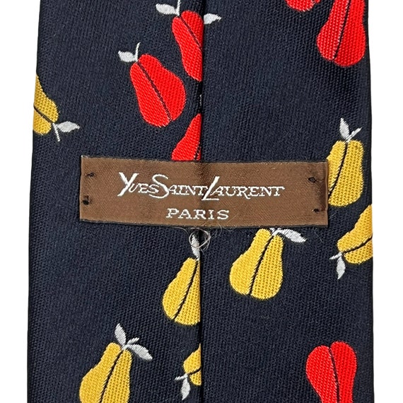 Vintage 1970s Yves Saint Laurent Tie Pear Pattern… - image 3