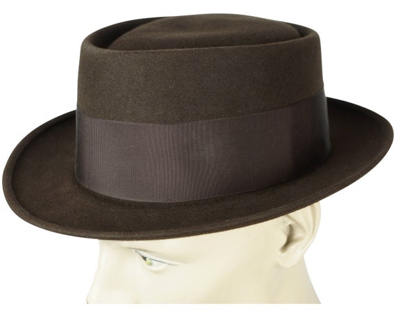 Vintage Adam Pork Pie Hat 1940s 50s Flat Fedora St